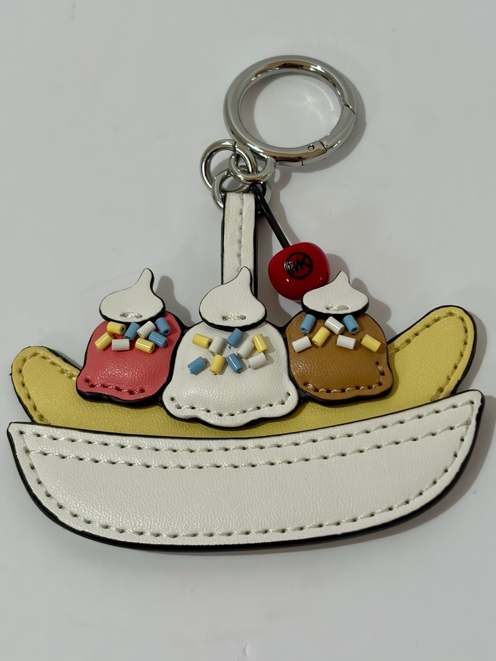 Michael Kors Banana 🍌 Split Bag Keychain Charm - White, Yellow, Red, Brown